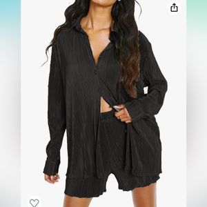 Plisse Blouse & Short Set